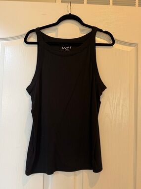 LOFT Black High Scoop Tank Top